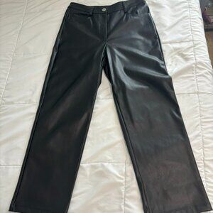 Halogen Rich Black Faux Leather Jeans Motorcycle Holiday Outfit Edgy Size 2
